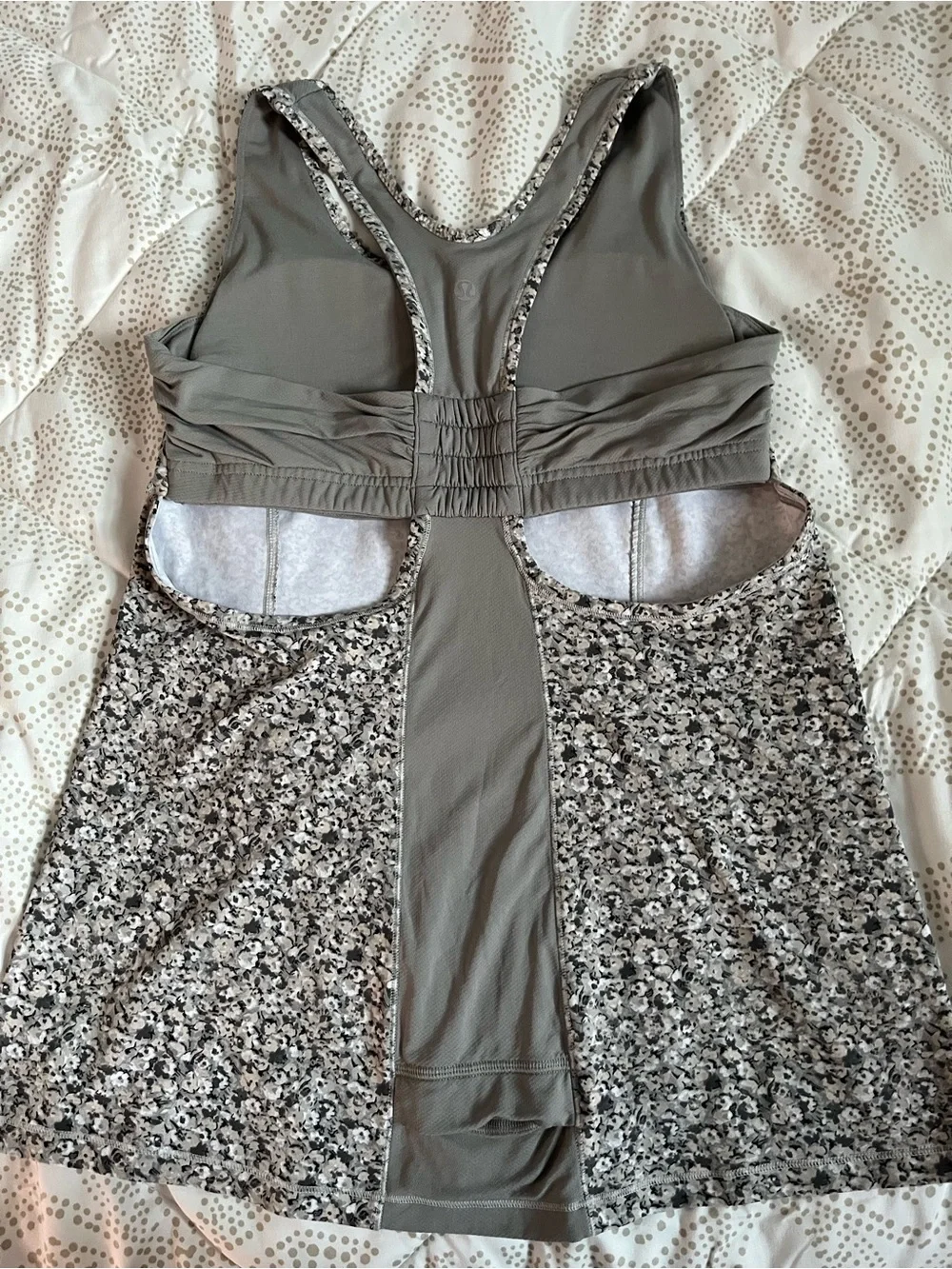 lululemon athletica Gray Floral Racerback Tank
